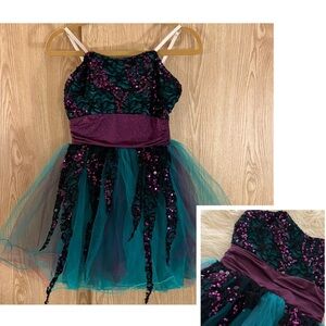 Enchanting Teal and Purple Dance Costume
